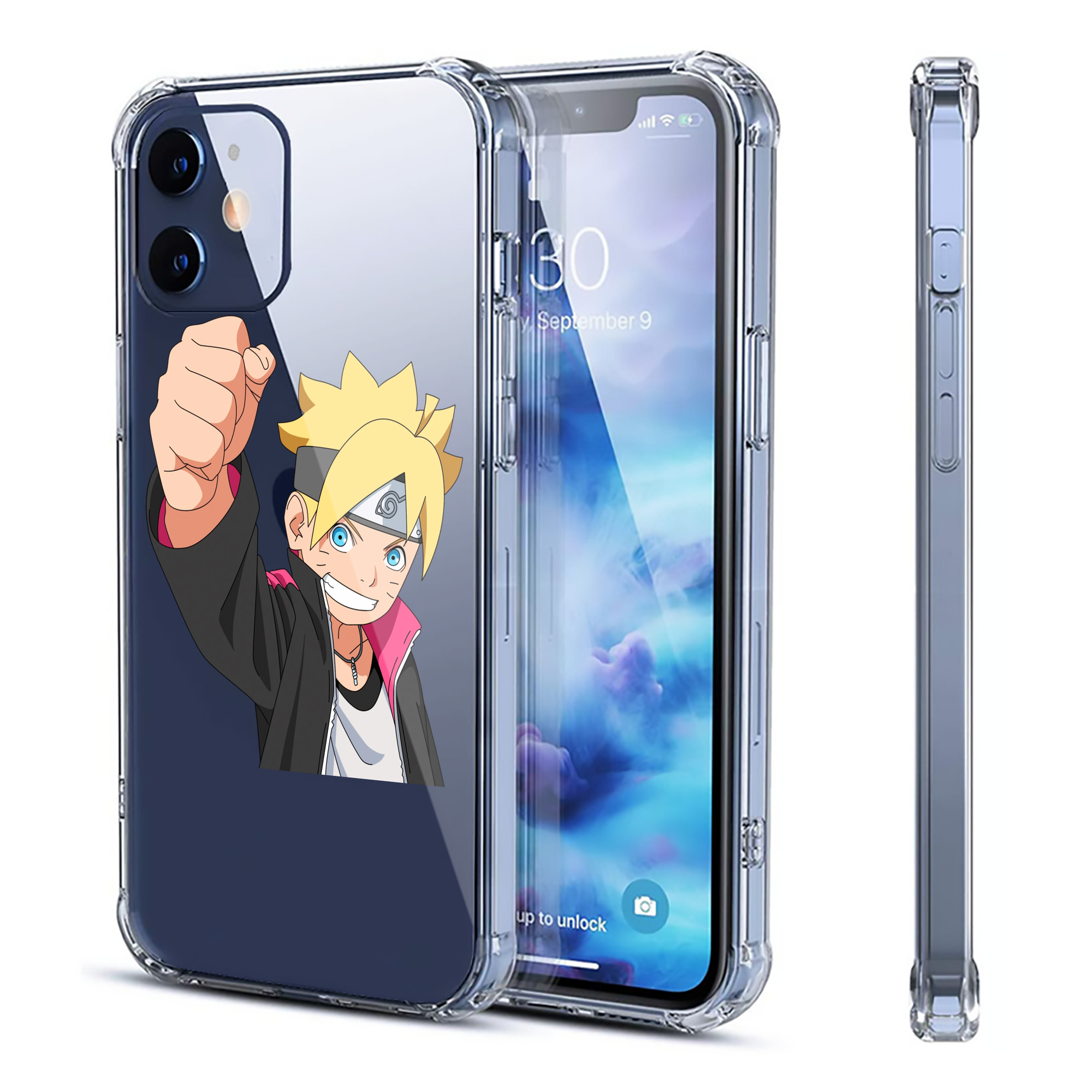 （画像用） NARUTO -ナルト- うずまき ボルト Uzumaki Boruto 【iPhone 12シリーズ対応】透明スマホケース（クリアソフトケース）